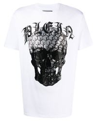 T-shirt à col rond imprimé blanc Philipp Plein