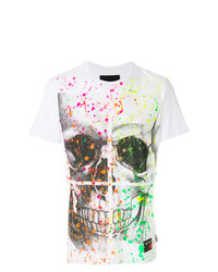 T-shirt à col rond imprimé blanc Philipp Plein