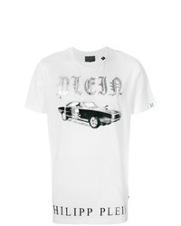 T-shirt à col rond imprimé blanc Philipp Plein