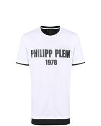 T-shirt à col rond imprimé blanc Philipp Plein