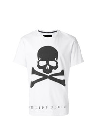 T-shirt à col rond imprimé blanc Philipp Plein