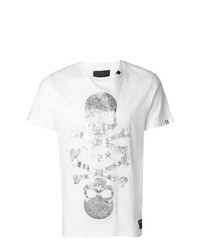 T-shirt à col rond imprimé blanc Philipp Plein