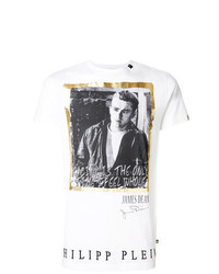 T-shirt à col rond imprimé blanc Philipp Plein