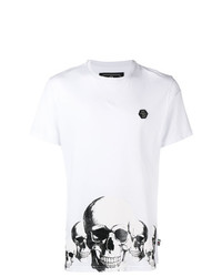 T-shirt à col rond imprimé blanc Philipp Plein