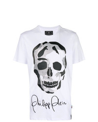 T-shirt à col rond imprimé blanc Philipp Plein