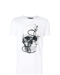 T-shirt à col rond imprimé blanc Philipp Plein