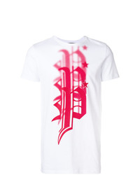 T-shirt à col rond imprimé blanc Philipp Plein