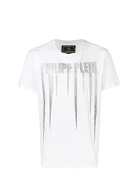 T-shirt à col rond imprimé blanc Philipp Plein