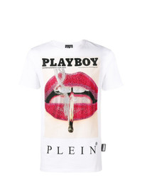 T-shirt à col rond imprimé blanc Philipp Plein