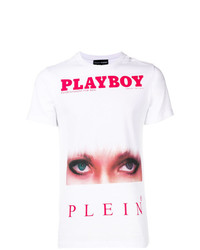 T-shirt à col rond imprimé blanc Philipp Plein