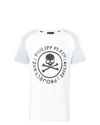 T-shirt à col rond imprimé blanc Philipp Plein