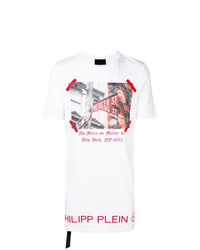 T-shirt à col rond imprimé blanc Philipp Plein