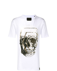 T-shirt à col rond imprimé blanc Philipp Plein