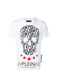 T-shirt à col rond imprimé blanc Philipp Plein