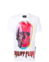 T-shirt à col rond imprimé blanc Philipp Plein