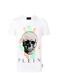 T-shirt à col rond imprimé blanc Philipp Plein