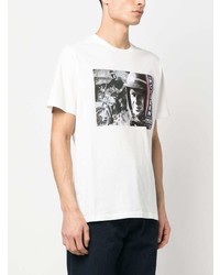 T-shirt à col rond imprimé blanc Barbour International