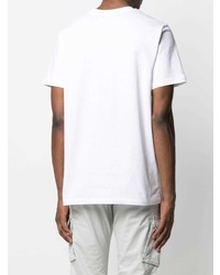 T-shirt à col rond imprimé blanc A.P.C.