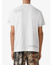 T-shirt à col rond imprimé blanc Burberry