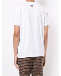 T-shirt à col rond imprimé blanc Burberry