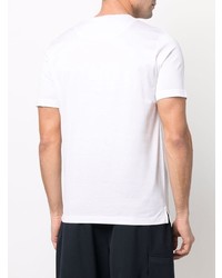 T-shirt à col rond imprimé blanc Canali