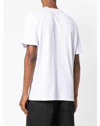 T-shirt à col rond imprimé blanc MSGM