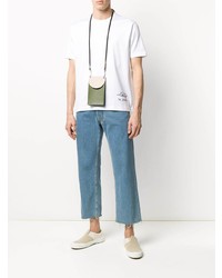 T-shirt à col rond imprimé blanc Junya Watanabe MAN