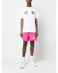 T-shirt à col rond imprimé blanc DSQUARED2