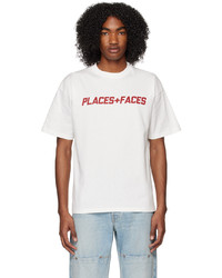 T-shirt à col rond imprimé blanc PLACES+FACES