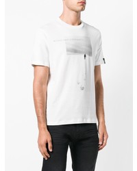 T-shirt à col rond imprimé blanc ECOALF