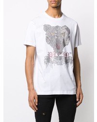 T-shirt à col rond imprimé blanc Philipp Plein