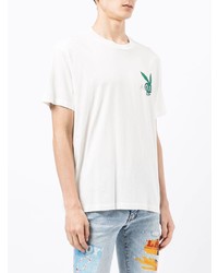 T-shirt à col rond imprimé blanc Amiri