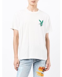 T-shirt à col rond imprimé blanc Amiri