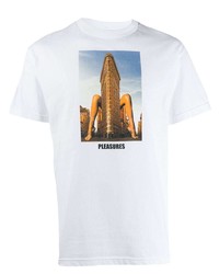 T-shirt à col rond imprimé blanc Pleasures