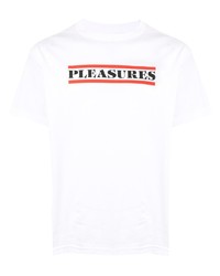 T-shirt à col rond imprimé blanc Pleasures