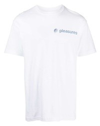 T-shirt à col rond imprimé blanc Pleasures