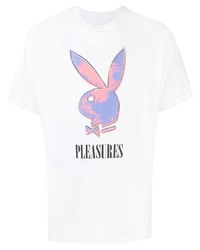 T-shirt à col rond imprimé blanc Pleasures