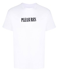 T-shirt à col rond imprimé blanc Pleasures