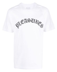 T-shirt à col rond imprimé blanc Pleasures