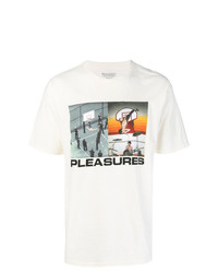 T-shirt à col rond imprimé blanc Pleasures