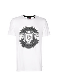 T-shirt à col rond imprimé blanc Plein Sport