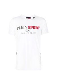 T-shirt à col rond imprimé blanc Plein Sport