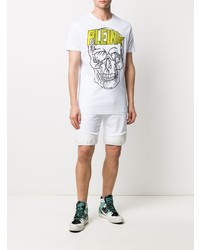 T-shirt à col rond imprimé blanc Philipp Plein