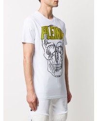 T-shirt à col rond imprimé blanc Philipp Plein