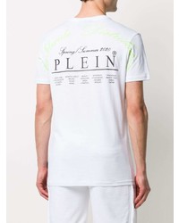 T-shirt à col rond imprimé blanc Philipp Plein