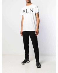 T-shirt à col rond imprimé blanc Philipp Plein