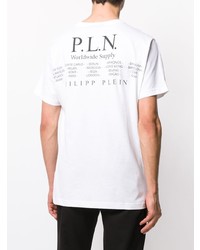 T-shirt à col rond imprimé blanc Philipp Plein