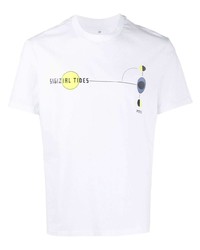 T-shirt à col rond imprimé blanc PMD
