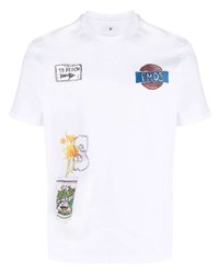 T-shirt à col rond imprimé blanc PMD