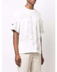 T-shirt à col rond imprimé blanc Kenzo